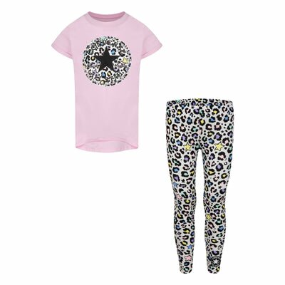 Converse Leopard Print T-Shirt and Leggings 2-Piece Set Legging Set Converse 