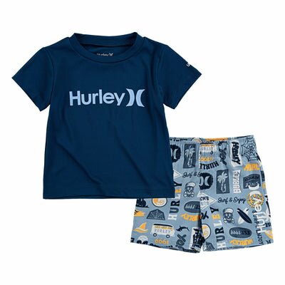 Hurley Black UPF 50+ T-Shirt and Swim Trunks 2-Piece Set Shorts Set Hurley 