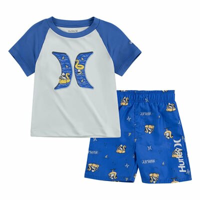Hurley Blue UPF 50+ T-Shirt and Swim Trunks 2-Piece Set Shorts Set Hurley 
